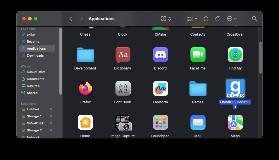 macOS Applications Folder with GModCEFCodecFix